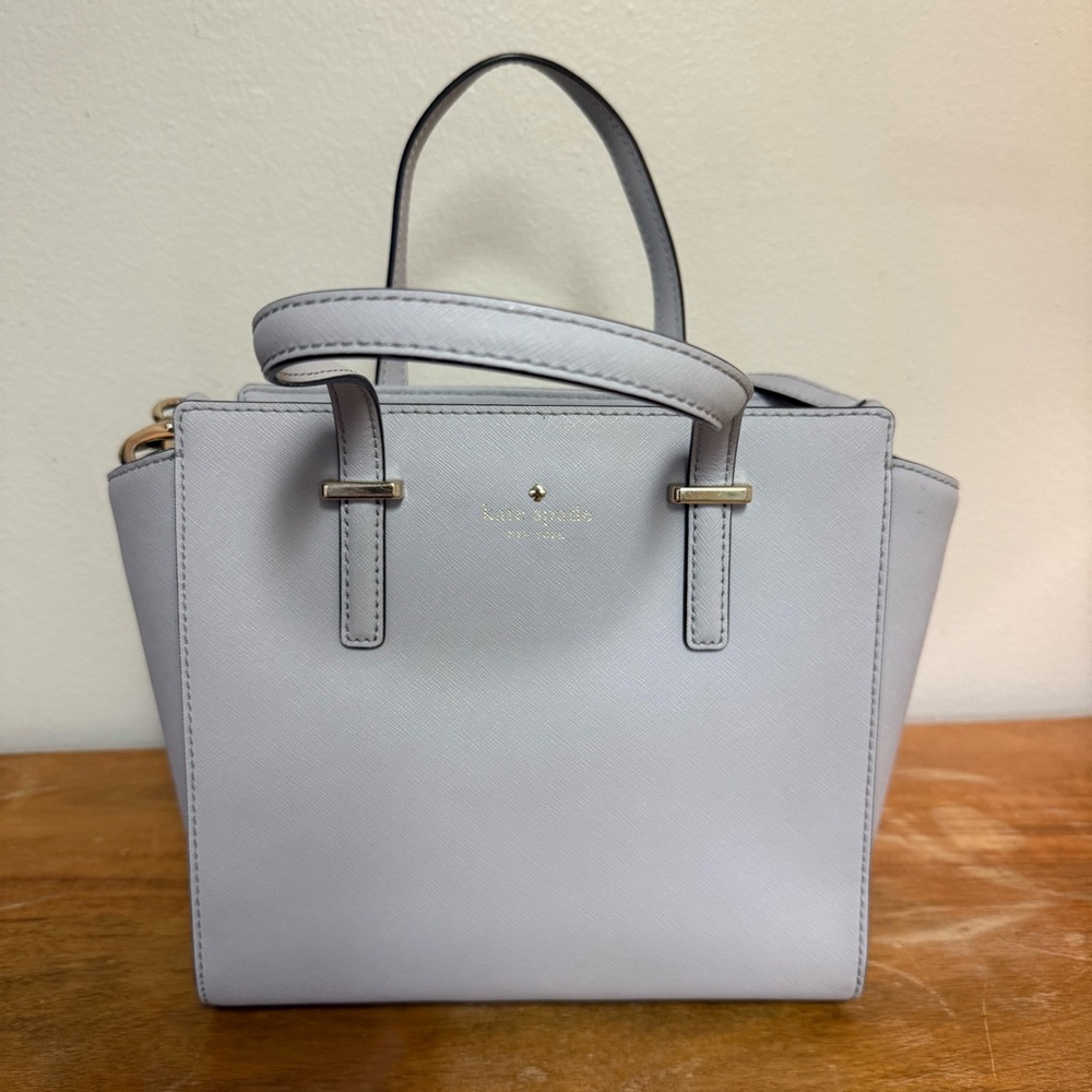Kate Spade New York Light Gray Leather Satchel